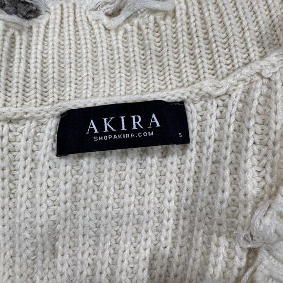 Akira Women‎ Knit Crop Distressed Sweater RN 125550 Size Small - Picture 2 of 7